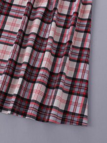 Girls Ribbed Knit Tee & Tartan Dress