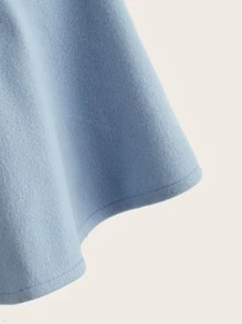 SHEIN Niñitas cuello de borreguito con botones poncho Abrigo - Celeste - Ver 3