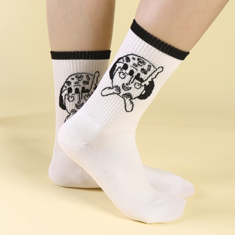

Figure Graphic Crew Socks, White