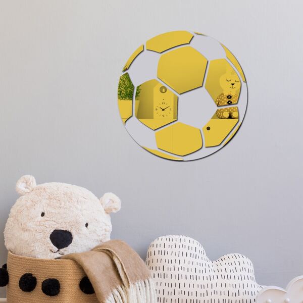 

Football Shaped Mirror Surface Wall Sticker, Gold