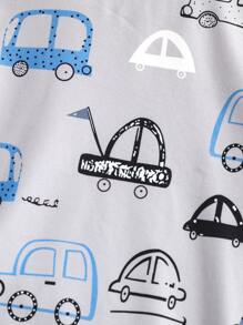 SHEIN 男童卡通車印花套衫和運動褲 - 彩色 - 查看 3