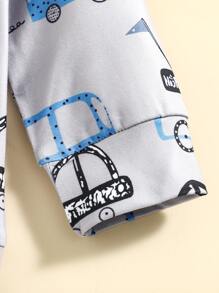 SHEIN 男童卡通車印花套衫和運動褲 - 彩色 - 查看 7