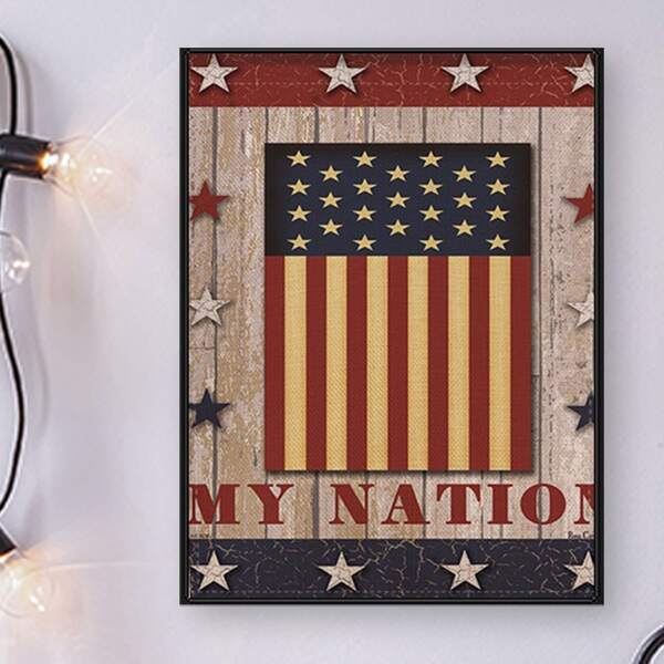 

Flag Print Diamond Painting Without Frame, Multicolor