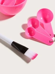 面膜工具套裝4件套玫瑰紅面膜碗麵膜DIY工具面膜碗套裝塑料面膜DIY套裝