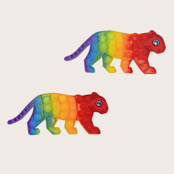 

1pc Tiger Shaped Random Push Pop Bubble, Multicolor