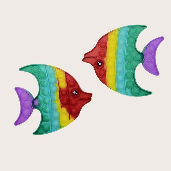 

1pc Fish Shaped Random Push Pop Bubble, Multicolor