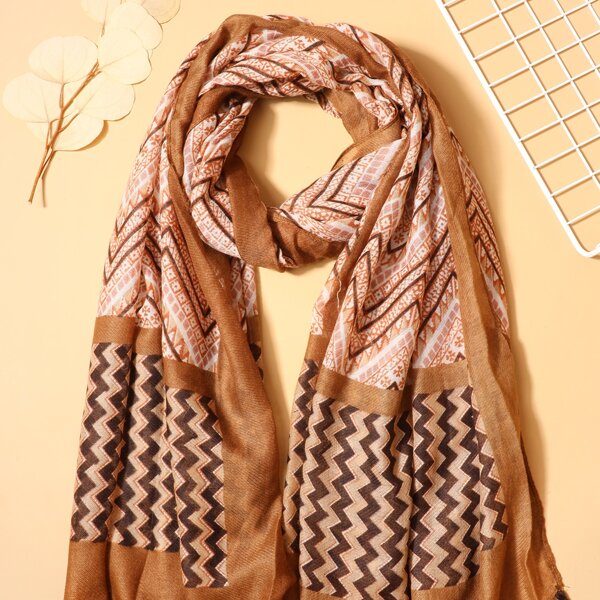 

Chevron Print Scarf, Multicolor