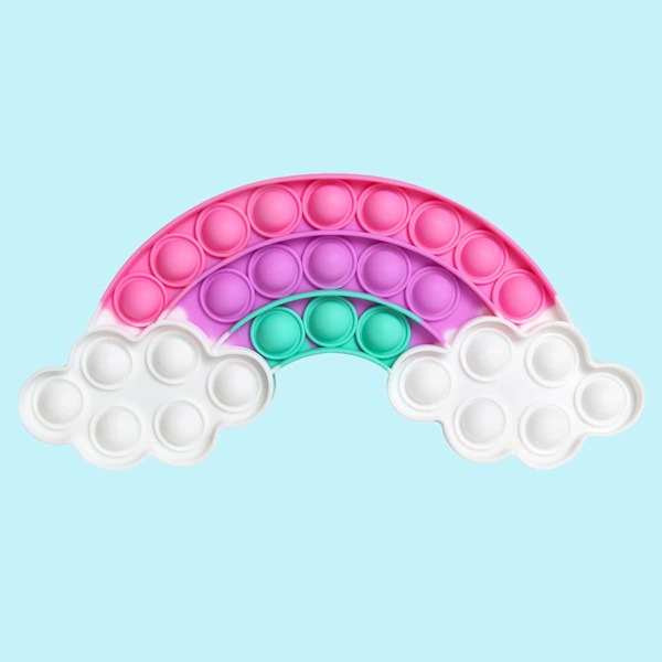 

1pc Rainbow Shaped Push Pop Bubble, Multicolor