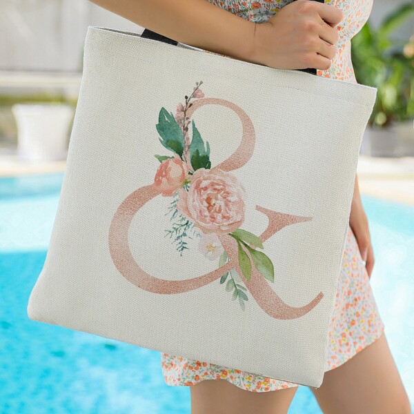 

Symbol & Flower Graphic Shopper Bag, Multicolor