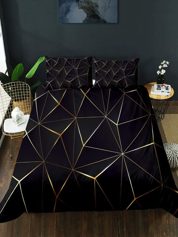 Geometric Pattern Duvet Cover Set Without Filler SHEIN USA