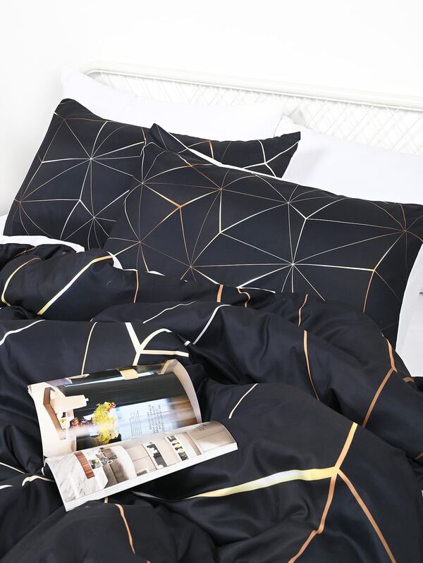 Geometric Pattern Duvet Cover Set Without Filler SHEIN USA