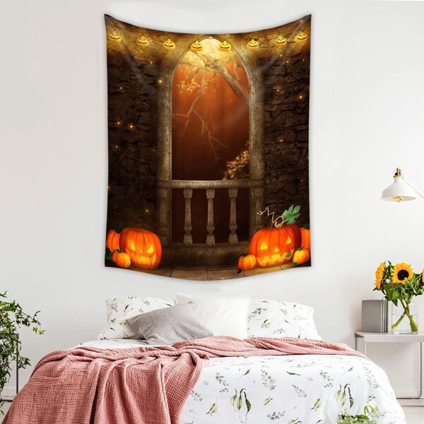 

Halloween Pumpkin Print Tapestry, Multicolor
