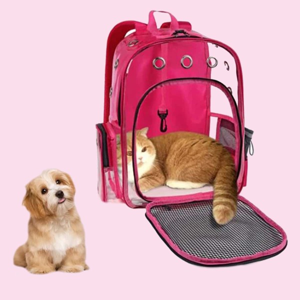 

1pc Portable Pet Carrier Backpack, Hot pink