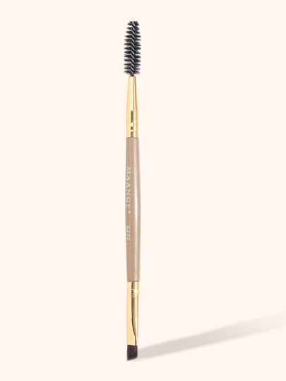 MAANGE 1pc Dual-Ended Eyebrow Brush Set, Makeup Tool, Soft Fiber Material, Portable, Travel Essential, Eyebrow Brush, Eyeshadow Brush, Spiral Brush