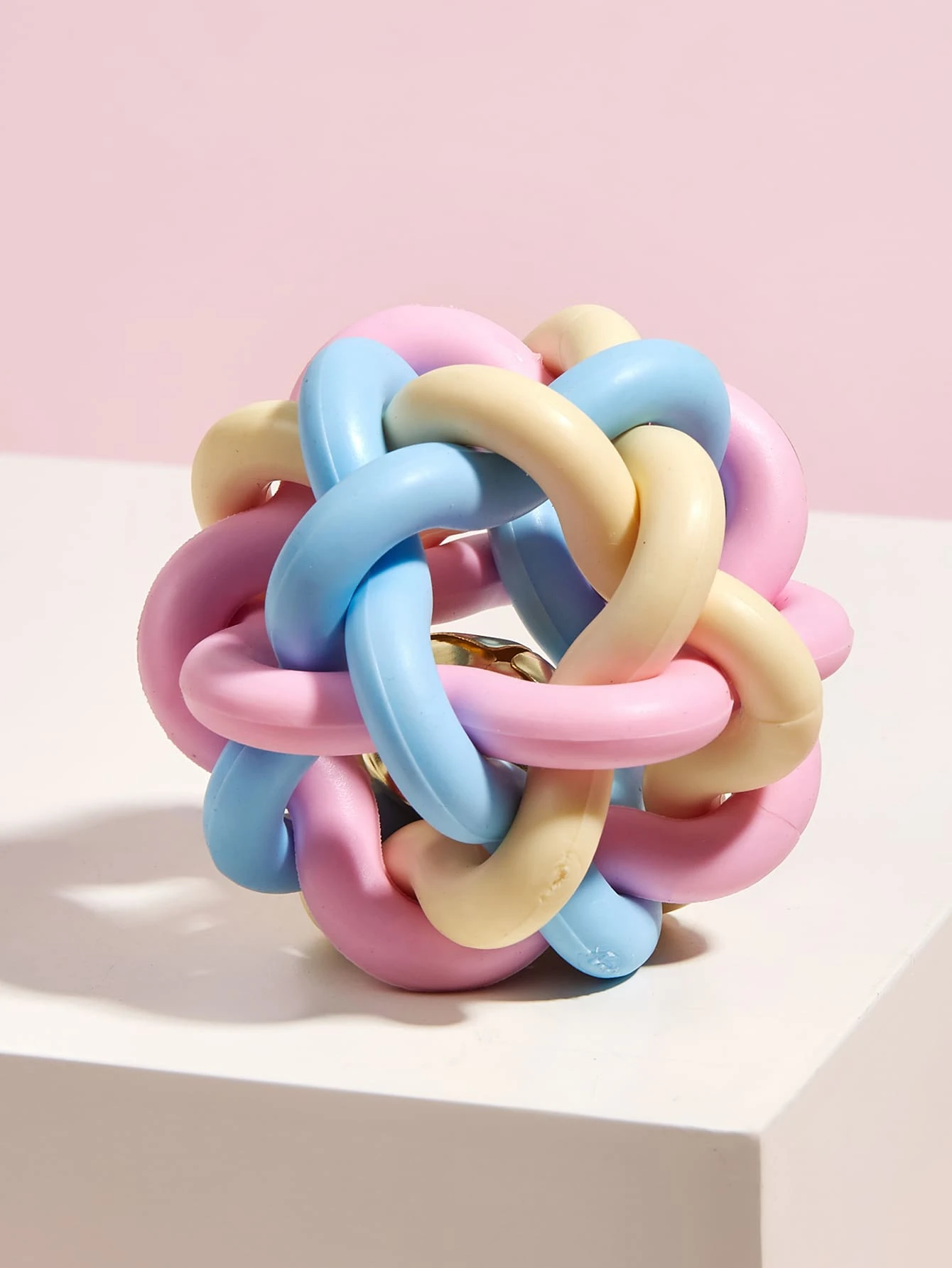 1pc Pet Woven Bell Ball Toy, Suitable For Cats And Small Dogs, For Pet Entertainment, Chasing, Teething (Suitable For Small Breeds) - Multicolor - View 1