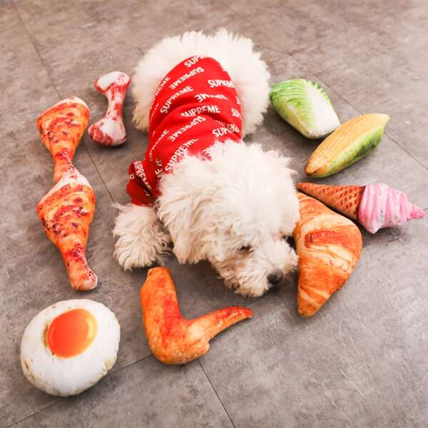 

2pcs Food Shaped Random Pet Chew Toy, Multicolor