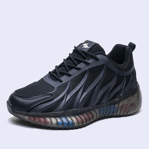 

Men Fire Graphic Lace Up Front Sneakers, Black