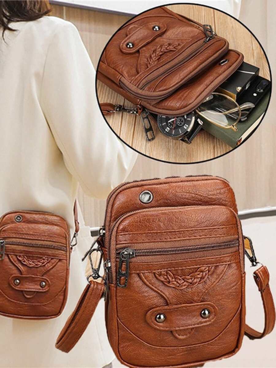 Túi xách PU sang trọng Túi xách nữ 2023 Túi xách tay nữ Túi đeo chéo nữ Ví điện thoại Túi đeo vai Túi bên hông Túi đựng điện thoại Đồ dùng học tập Quà tặng giáo viên Túi đựng iPhone trở lại trường Túi đựng điện thoại Túi đựng điện thoại cho nữ Túi đựng điện thoại cho phụ nữ Ví ví - màu nâu - Xem 1