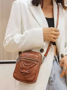 Túi xách PU sang trọng Túi xách nữ 2023 Túi xách tay nữ Túi đeo chéo nữ Ví điện thoại Túi đeo vai Túi bên hông Túi đựng điện thoại Đồ dùng học tập Quà tặng giáo viên Túi đựng iPhone trở lại trường Túi đựng điện thoại Túi đựng điện thoại cho nữ Túi đựng điện thoại cho phụ nữ Ví ví - màu nâu - Xem 2