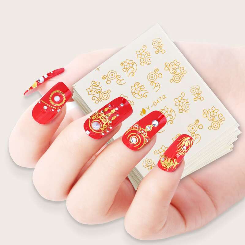

30pcs Mix Pattern Nail Art Sticker, Multicolor
