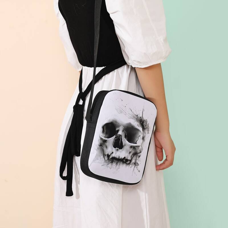

Skeleton Graphic Crossbody Bag, Multicolor