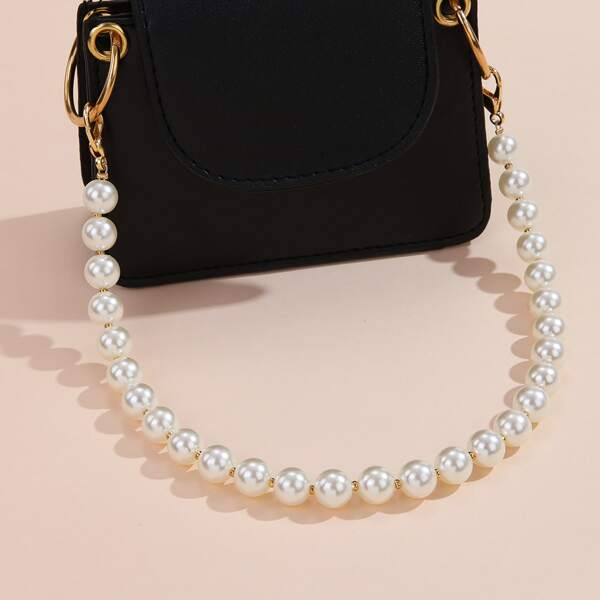 

Faux Pearl Decor Bag Strap, White