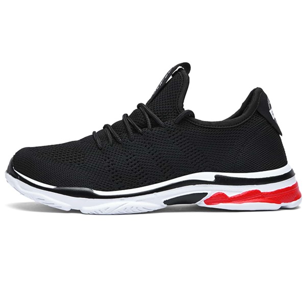 

Letter Graphic Lace Up Decor Knit Sneakers, Black