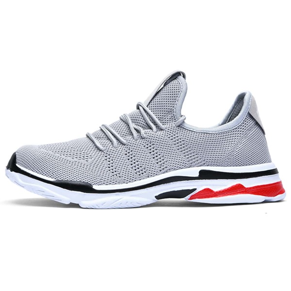 

Letter Graphic Lace Up Decor Knit Sneakers, Grey