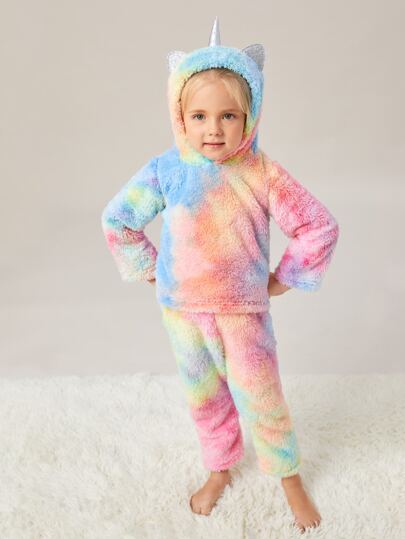 Toddler Girls Tie Dye 3D Ear PJ Set