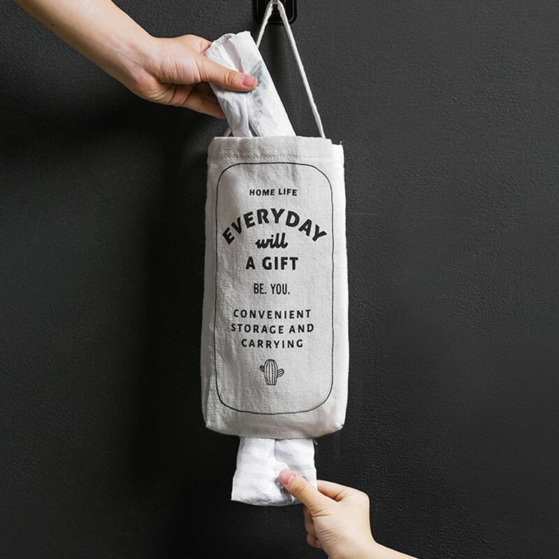 

1pc Hanging Garbage Bag Storage Bag, White