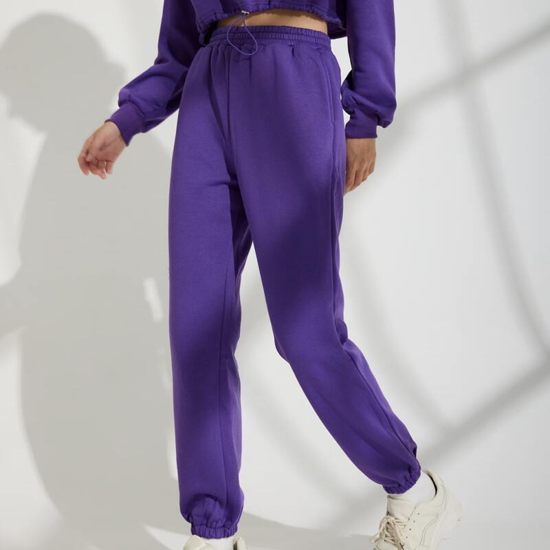 

Solid Slant Pocket Sweatpants, Purple