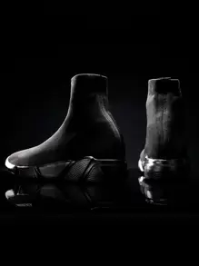 男士簡約透氣襪式運動鞋男士性感 - 黑色 - 查看 4