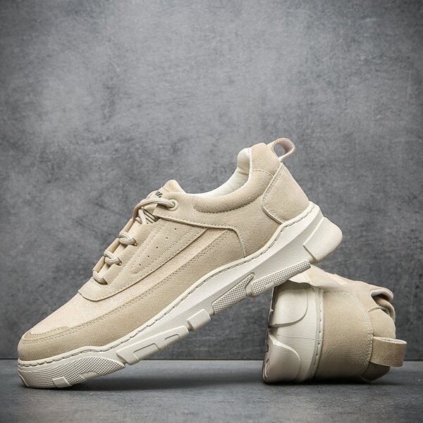 

Men Minimalist Lace-up Front Dress Shoes, Apricot