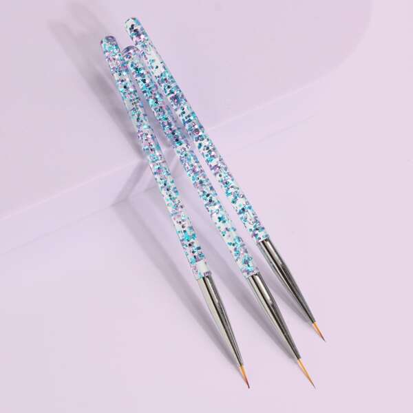 

3pcs Nail Art Brush Set, Blue