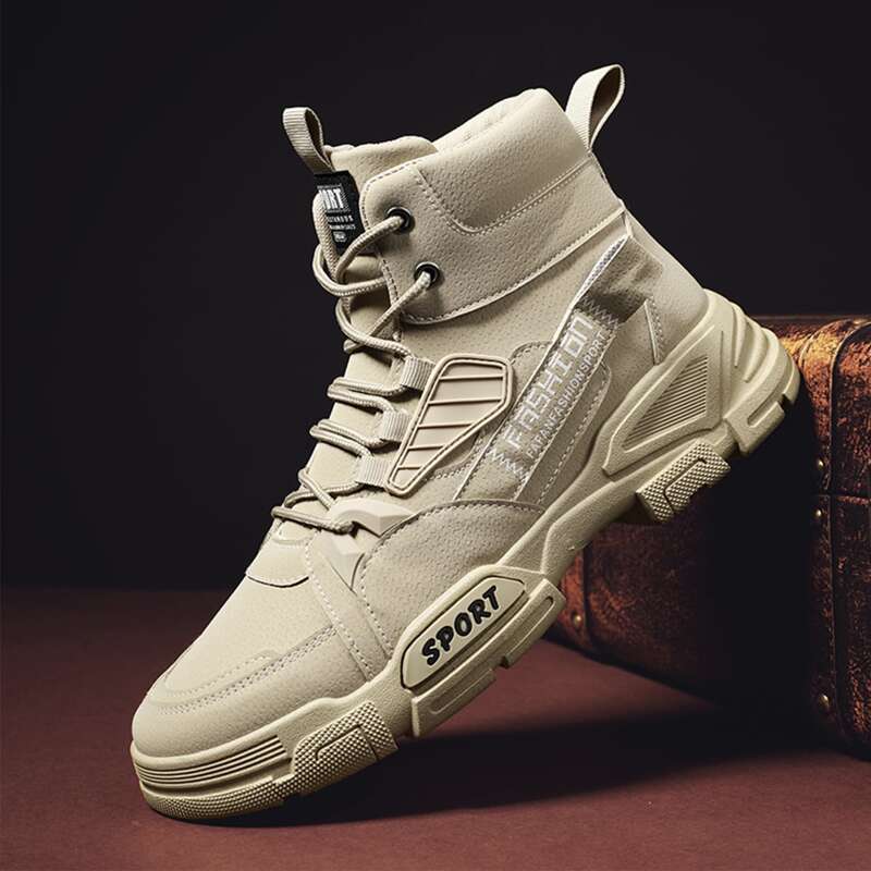 

Guys Letter Graphic Lace-up Front Boots, Khaki