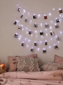 BASIC LIVING Đèn dây 1pc với bóng đèn hình kẹp 10 chiếc - trắng - Xem 1