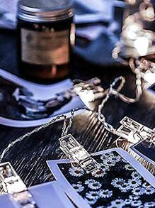 BASIC LIVING Đèn dây 1pc với bóng đèn hình kẹp 10 chiếc - trắng - Xem 5