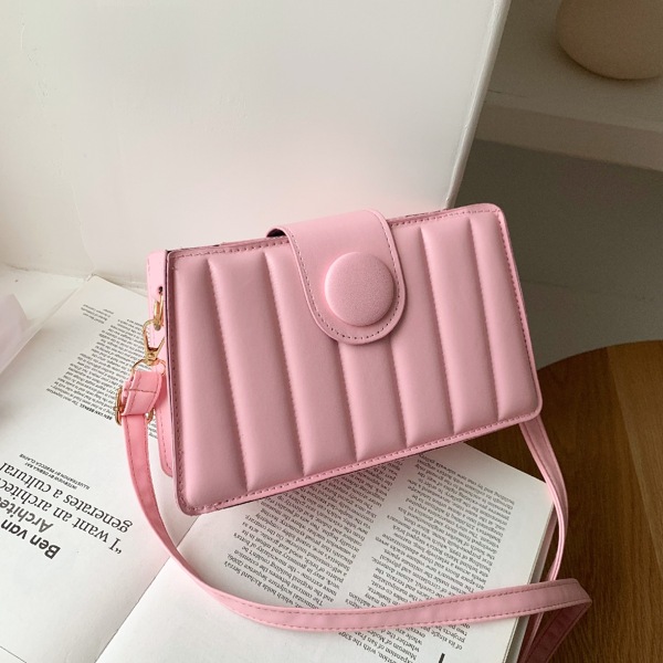 

Minimalist Quilted Crossbody Bag, Pink