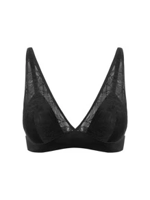 Luvlette X Ubras Lingerie Contrast Lace Scallop Trim Bra - Black - View 4