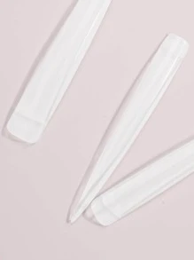 Get Glamorous with 12pcs Long Stiletto Transparent Fake Nail For Home DIY Nail Salon Nail Extension - Clear - View 2