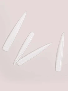 Get Glamorous with 12pcs Long Stiletto Transparent Fake Nail For Home DIY Nail Salon Nail Extension - Clear - View 3