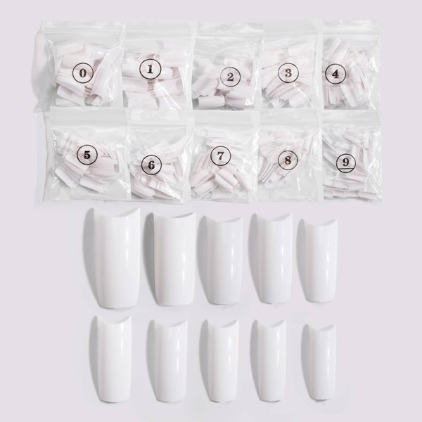 

500pcs Plain Fake Nail, White