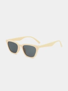 Women's Casual Two Tone Fashion Glasses - Beige - View 2