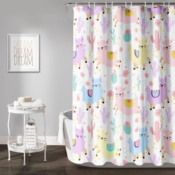 

Alpaca Print Shower Curtain, Multicolor