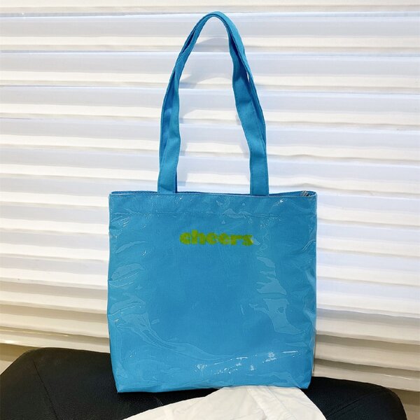 

Large Capacity Letter Graphic Shopper Bag, Blue