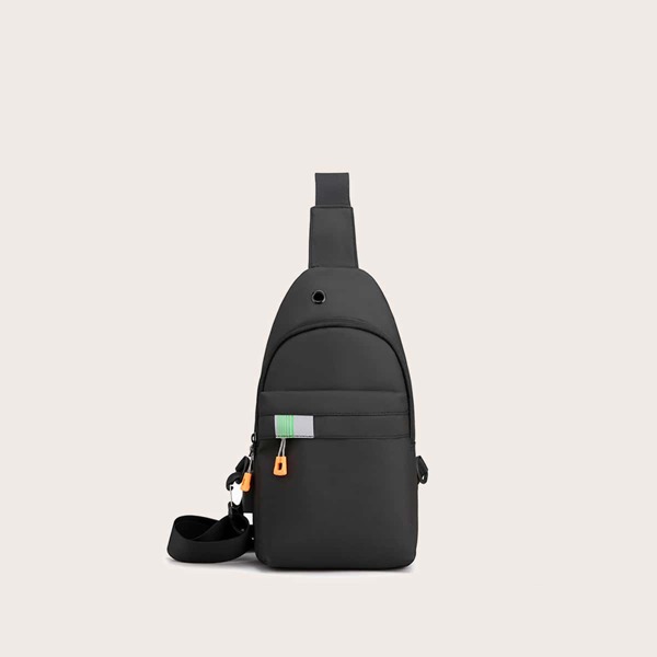 

Men Minimalist Sling Bag, Black