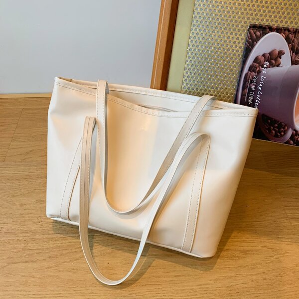 

Minimalist Large Capacity Shoulder Tote Bag, Beige