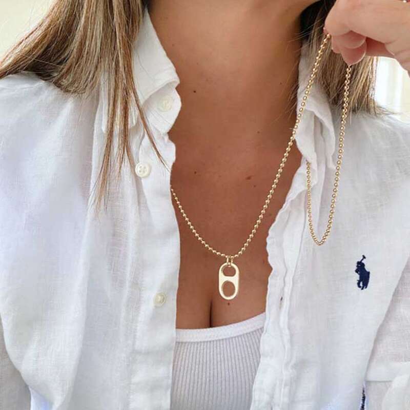 

Geo Pendant Chain Necklace, Gold