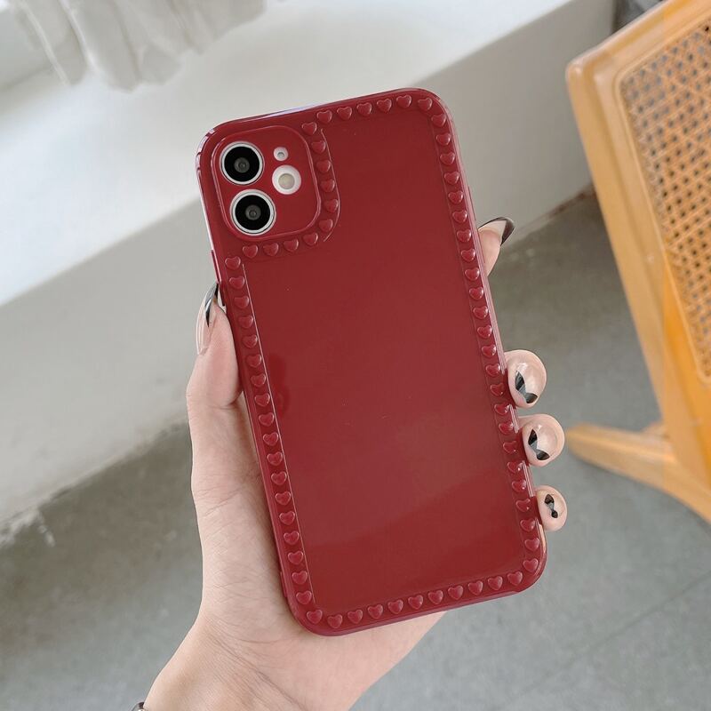 

Heart Frame Phone Case, Burgundy