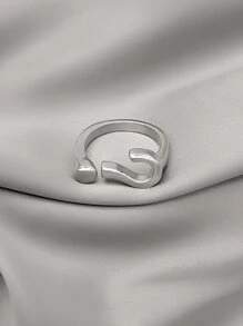 Question Mark Design Ring - Silver - View 2